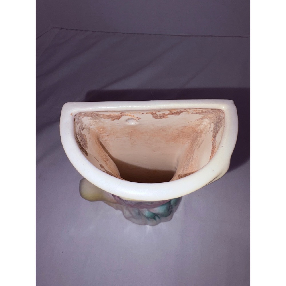 Mortonā Pottery wall pocket Airbrushed Pastel Floral Decorative PotteryVintage - Picture 5 of 9